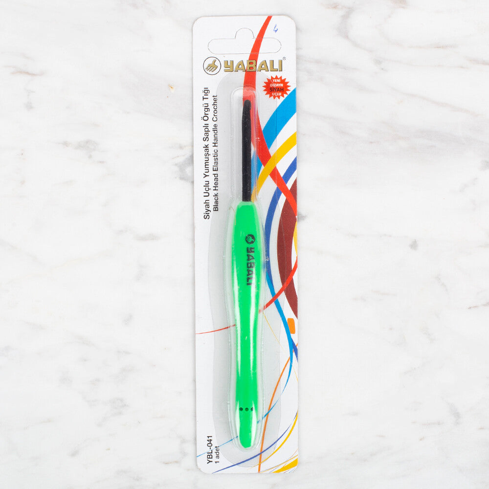 Yabalı Siyah Uçlu Yumuşak Saplı Yeşil Yün Tığ YBL - 041 4 mm